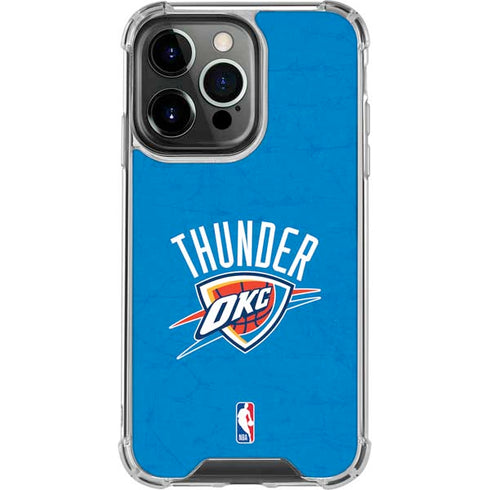 NBA OKC Thunder Distressed iPhone 15 Pro Clear Case